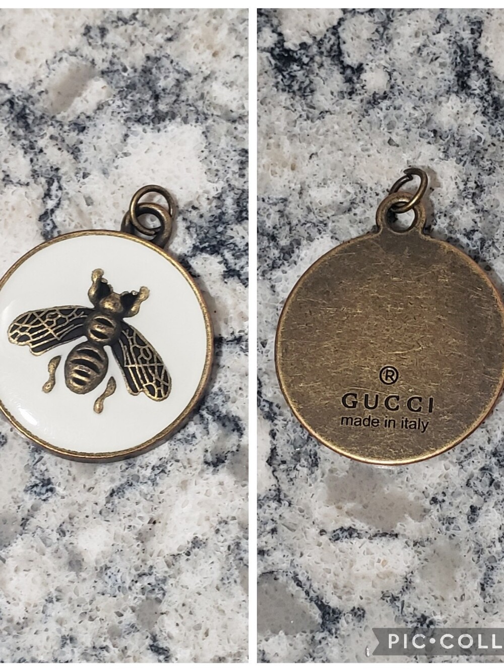 GUCCI White Bee Bronze Pendant